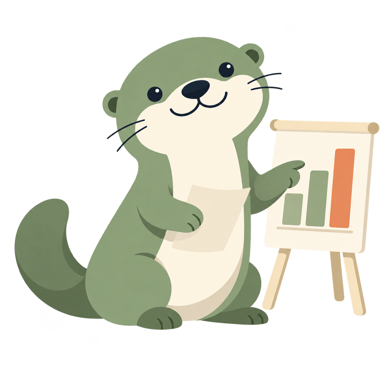 Geniusly’s otter presenting a small report